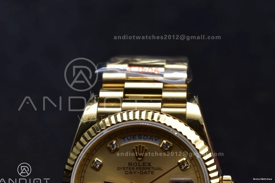Edition Diamond vr3255 President (Gain with Square DayDate V5 36 Best Steel 695 Weight) on Bracelet QF Gold YG 904L ZipUp Dial 0327